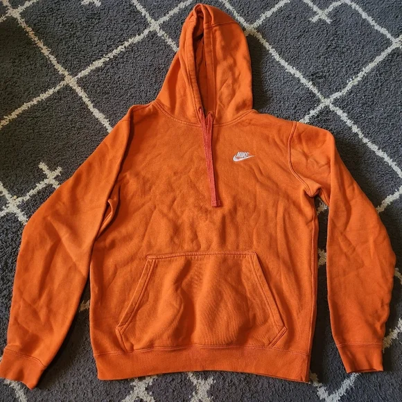 Nike Men's 100% Cotton Orange Hoodie Size Small - Picture 3 of 6
